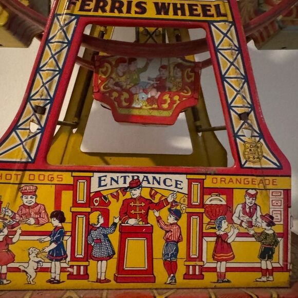 Antique Ferris Wheel Toy - Red, Yellow, Blue great condition rare - Picture 5 of 6